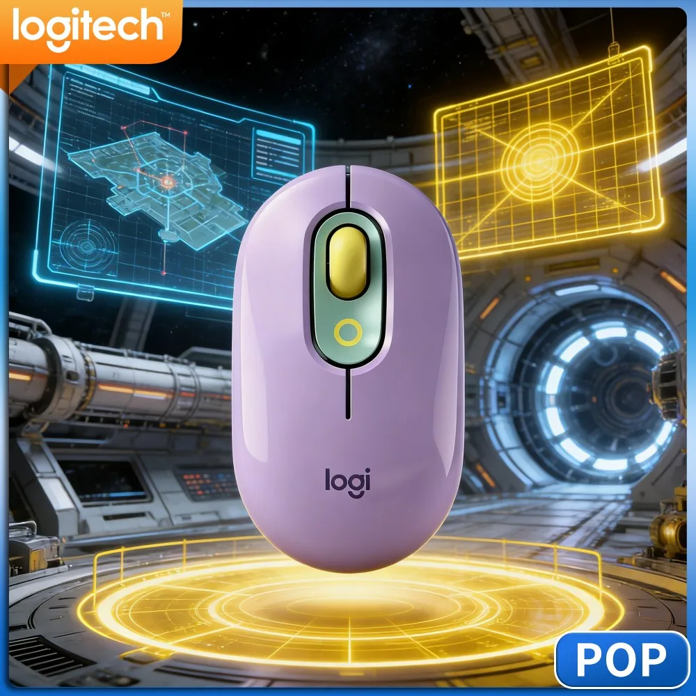 Logitech M350 POP Wireless Mouse Compact‑Ergonomic‑Shape 10‑M‑Stable‑Signal For Physical‑Book‑Shop Managers Work