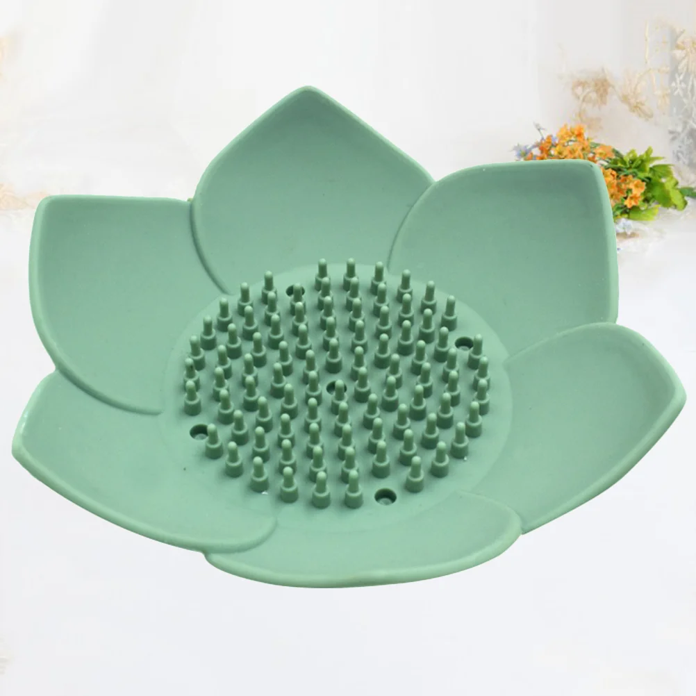 

1PC Silicone Petals Shaped Soap Dish Creative Flower-shaped Soap Holder Household Draining Soap Box Solid Soap Storage Tray Hand