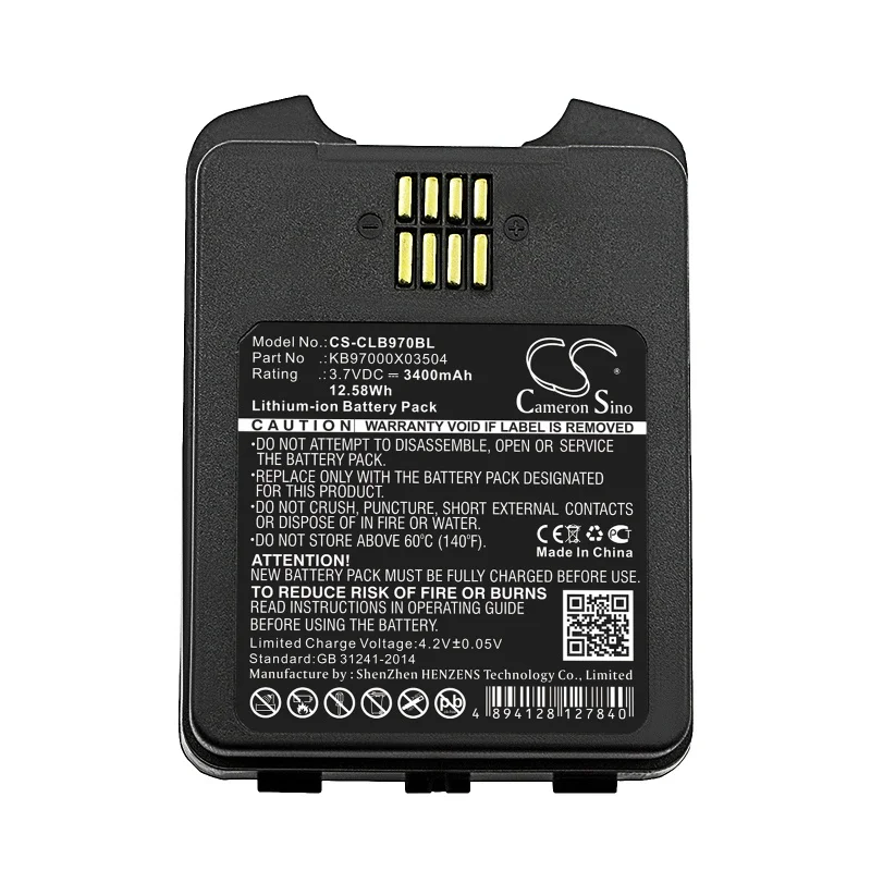 Cameronsino Barcode Scanner CipherLAB battery 3400mAh BA-0083A6, BA-0085A4, KB97000X03504 for  9700