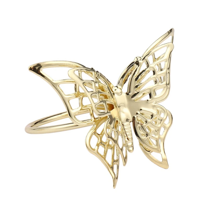 

Creative Golden Butterfly Napkin Ring Napkin Buckle Plating Towel Buckle Hotel Table Decoration