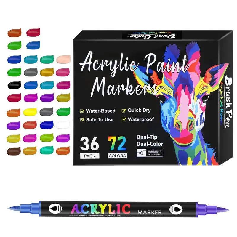 Double Sided Markers Journaling Markers Adult Art Markers Pens Kids Acrylic Coloring Sketching Drawing Markers For Artists