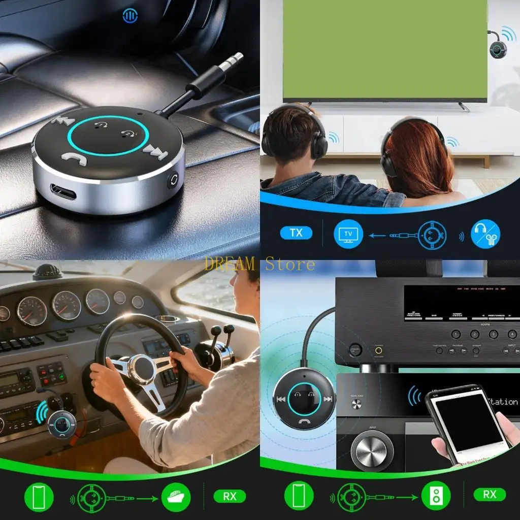 Transmitting and Receiver 3.5Mm Bluetooth-Compatible Wireless Adapter Low Latency Wireless Transmitting for Earphone Car Best