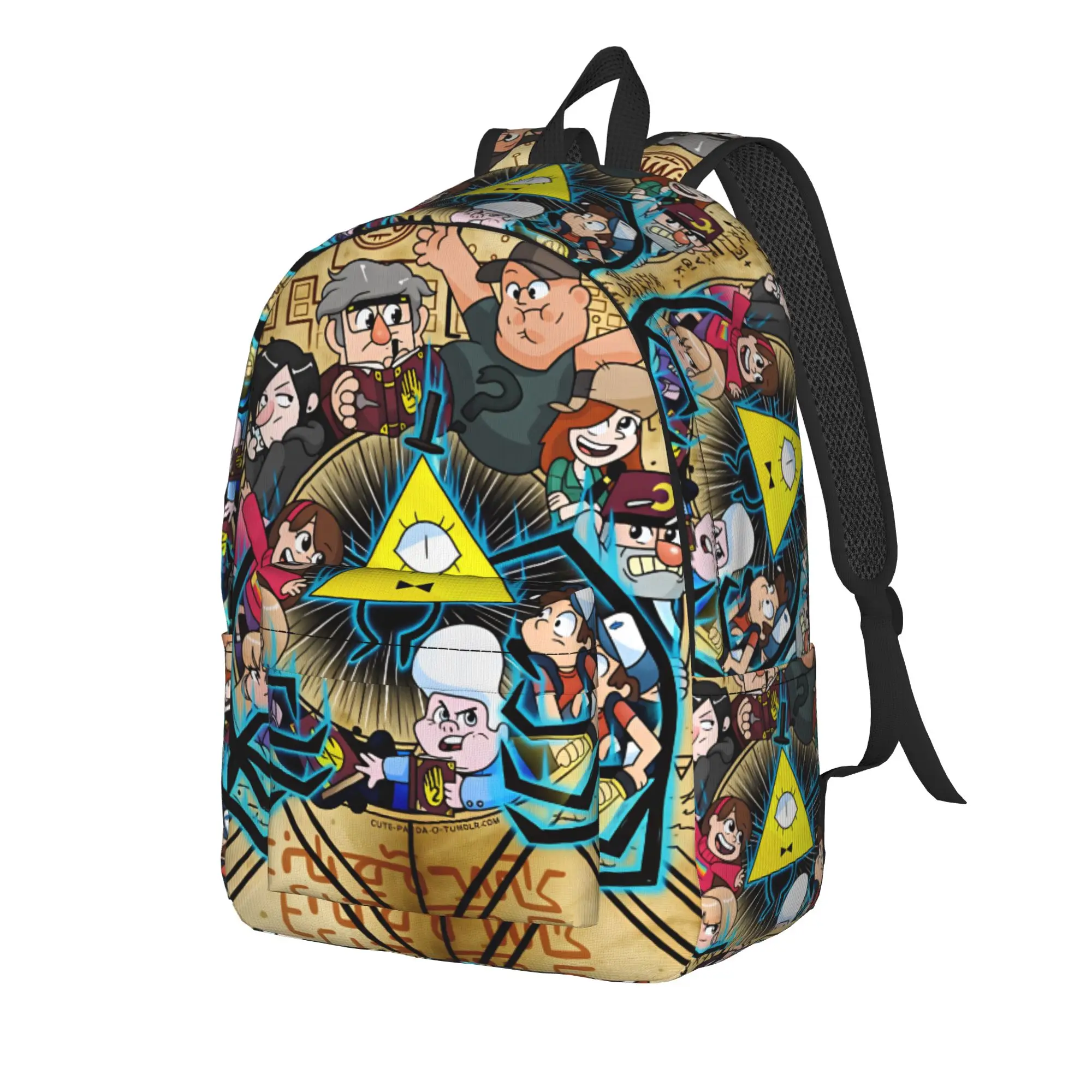 Cartoon G-Gravity Fall Backpack Men Bill Cipher Pattern Backpacks Polyester Kawaii School Bags Sport High Quality Rucksack