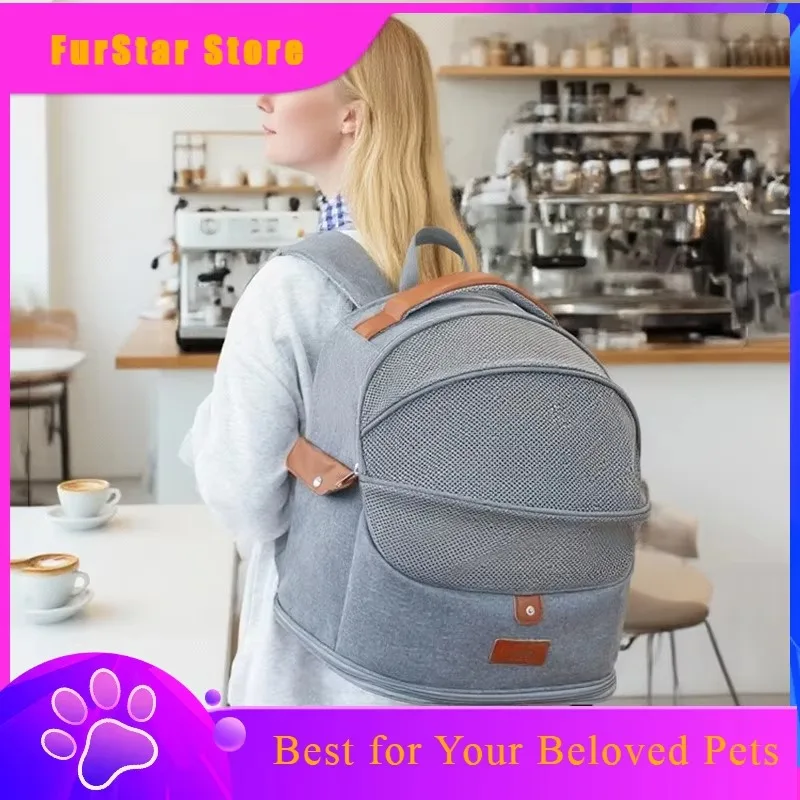 FurStarCat Bag Portable Travel Cat Backpack Breathable Large Capacity Can Be Expanded Pet Backpack Foreign Trade Lightweight Bac