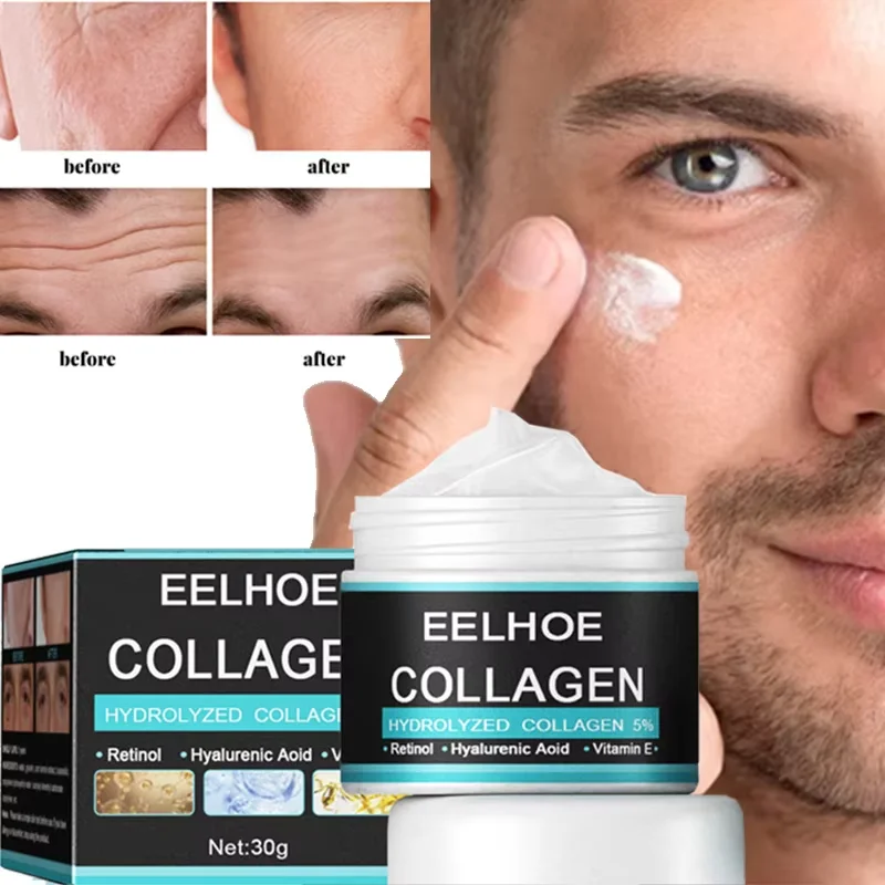 Crema antiarrugas de Retinol para hombres, eliminación antienvejecimiento de colágeno, arrugas de cara y cuello, hidratación eficiente, reafirmante, cuidado de la piel coreano