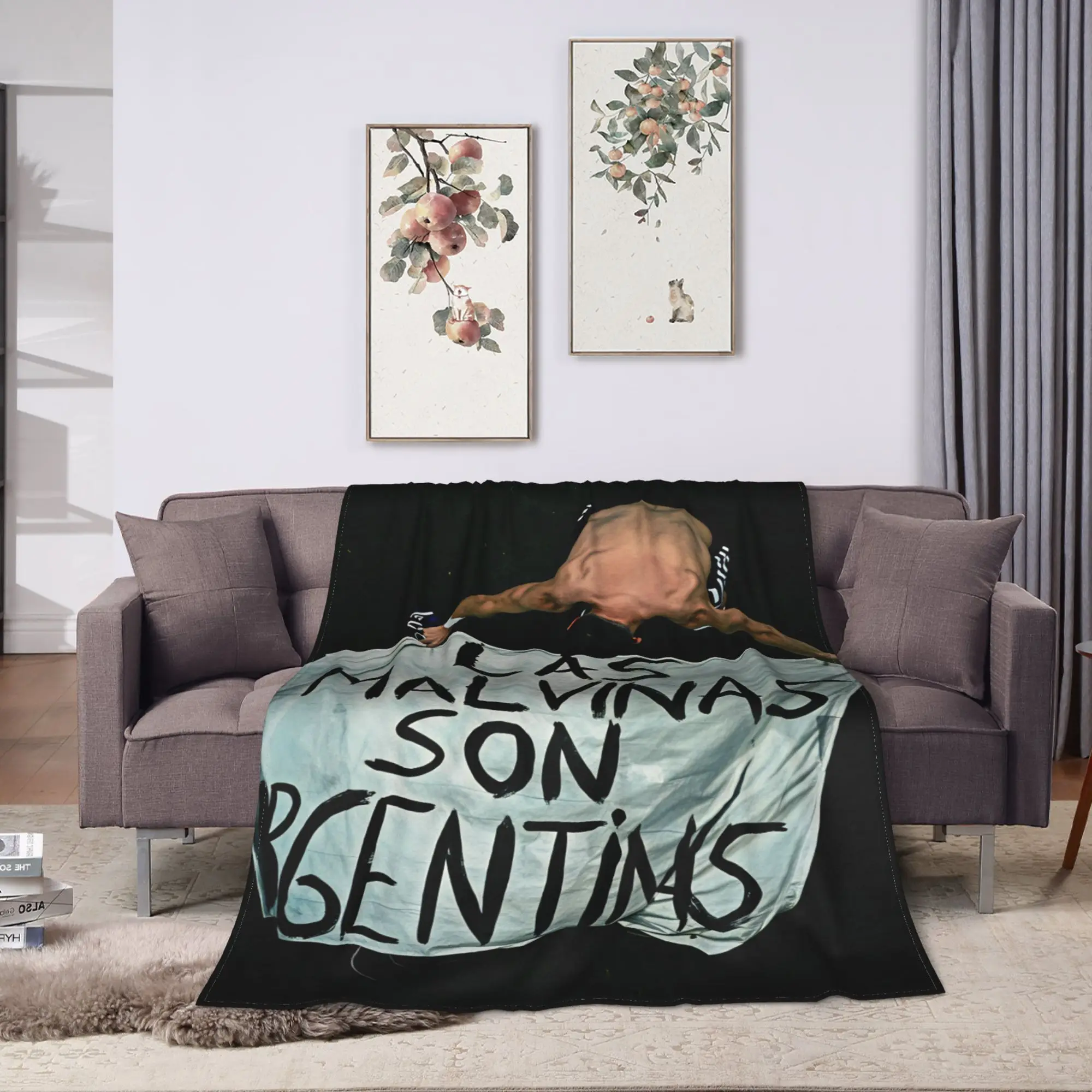 Las Malvinas Son Argentinas Warm Blanket  Decorative Plush Throw Blanket Pattern Couch Chair Flannel Bedspread Sofa Bed Cover