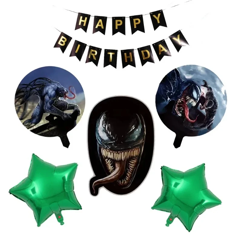 Marvel birthday party decoration venom pentagram aluminum film balloon set