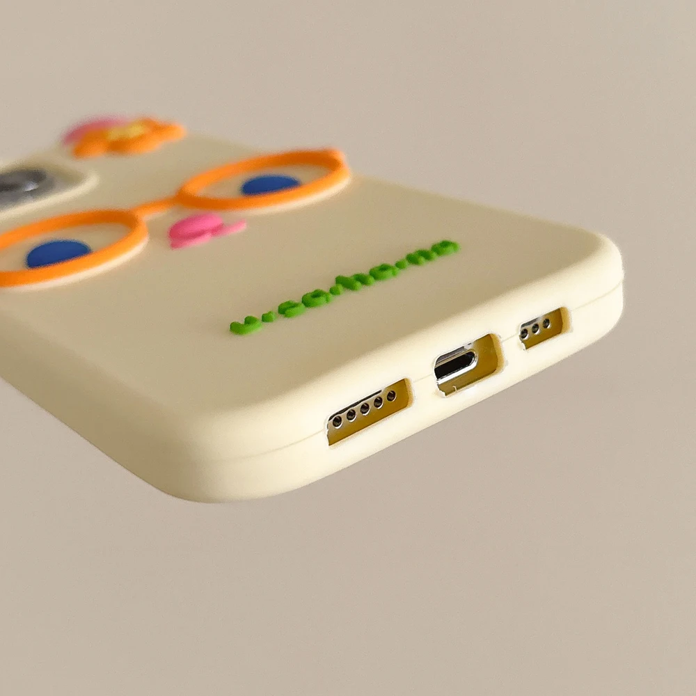 Мягкий силиконовый чехол для телефона с 3D милым мультяшным красочным кроликом, противоударная задняя крышка, совместимая с iPhone 12/13/14/15/16 pro Max