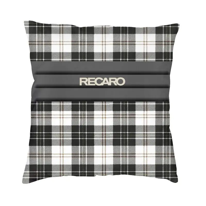 Brown Tartan Plaid Recaros Pillow Case Decoration Cushion Cover Throw Pillow for Sofa Double-sided Printing