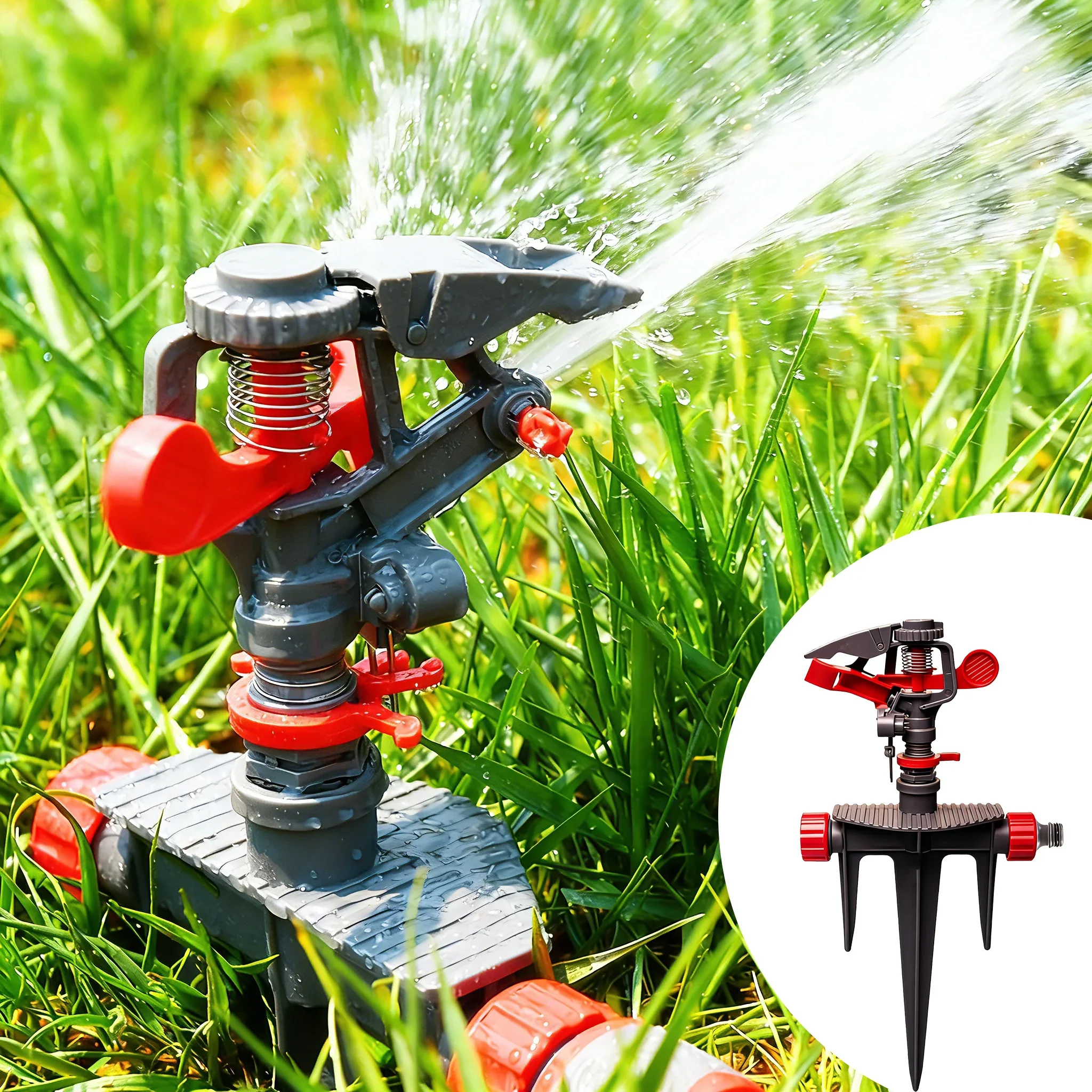 1-10PCS Lightweight 360° Rotary Lawn Sprinkler DN15 1/2 Atomizing Nozzle Simple Operation Convenient for Seedling Gardening
