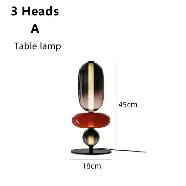 HomeLover Italienische kreative LED-Stehlampe aus farbigem Glas für Wohnzimmer, Schlafzimmer, Arbeitszimmer, Tisch, Bonbonlichter, Innenbeleuchtung und Heimdekoration 9