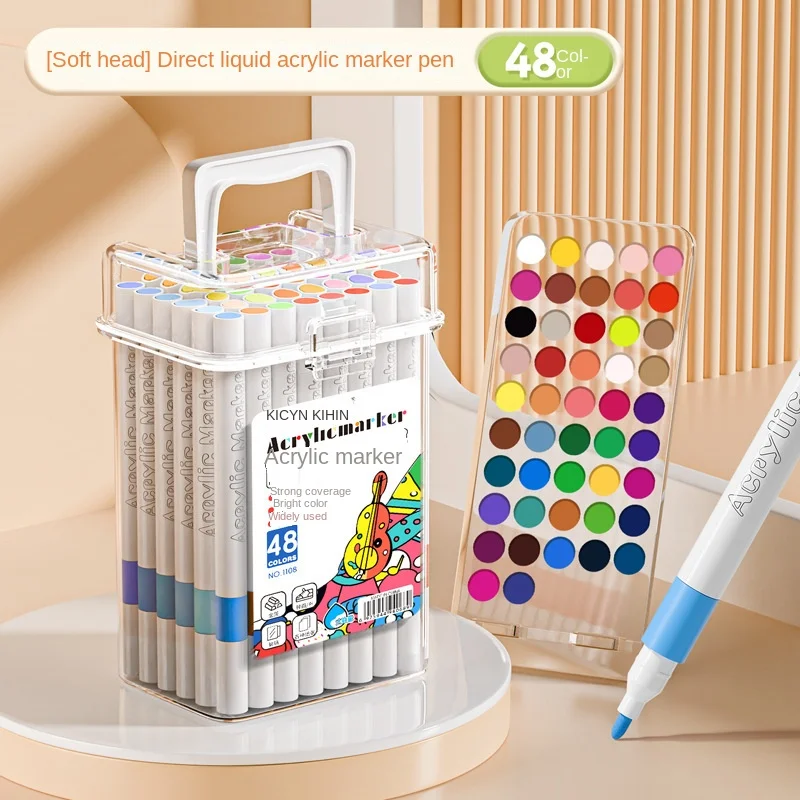 أقلام تحديد صديقة للورق بدون تقشير مائي 80/24 لونًا أطراف دقيقة علامات تلوين لكتب التلوين للكبار للأطفال والكبار #6