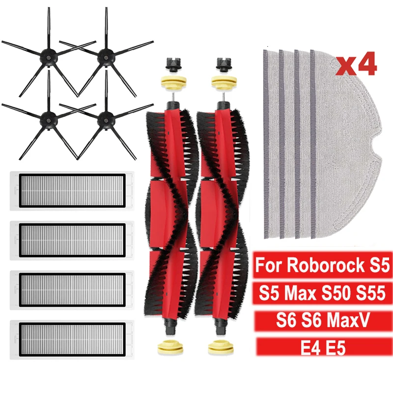 Szczotka główna szczotka boczna filtry Hepa do roborocka S5 Max S50 S502 S55 S6 S6 Pure E4 S6 MaxV Robot części zamienne do odkurzaczy