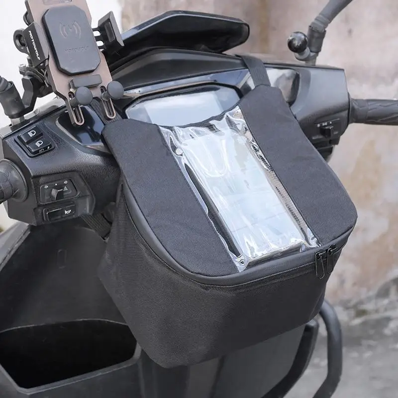 New Motorcycle Front Dashboard Bag Visual Touch Screen Phone Motorbike Hanging Storage Bag Cycling Accessories