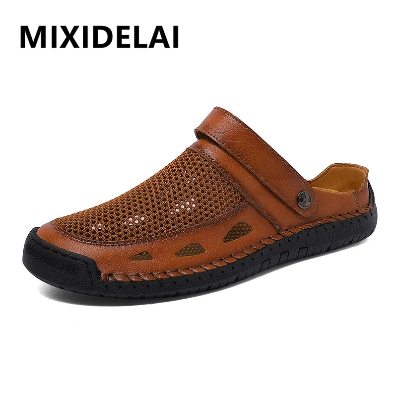 Openwork Summer Men Sandals Fashion Handmade Weaving Design Beach Sandals Breathable Casual Sandals Lightweight Outdoor Sneakers