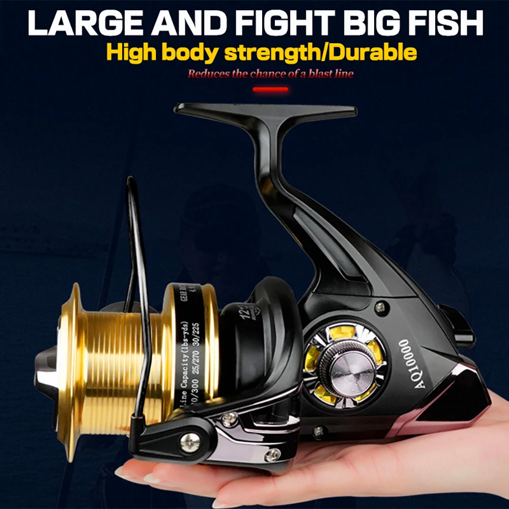 

Spinning Reel Freshwater/Saltwater 4.9:1 Smooth Metal Spool Carp Reel Long-Distance Anchor Fish Fishing Tackle 8000/9000/10000