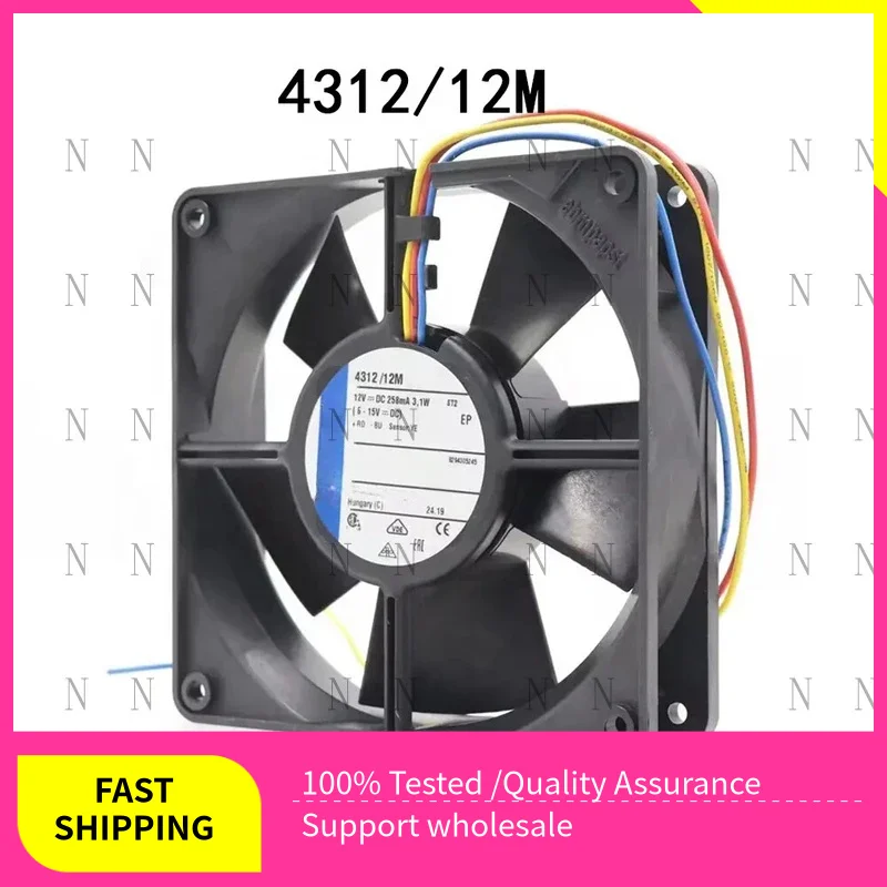 

YJJ New FOR Ebmpaps Low-Energy Axial flow Fan 4312/12M 12VDC 2.8W 120*120*32mm radiator