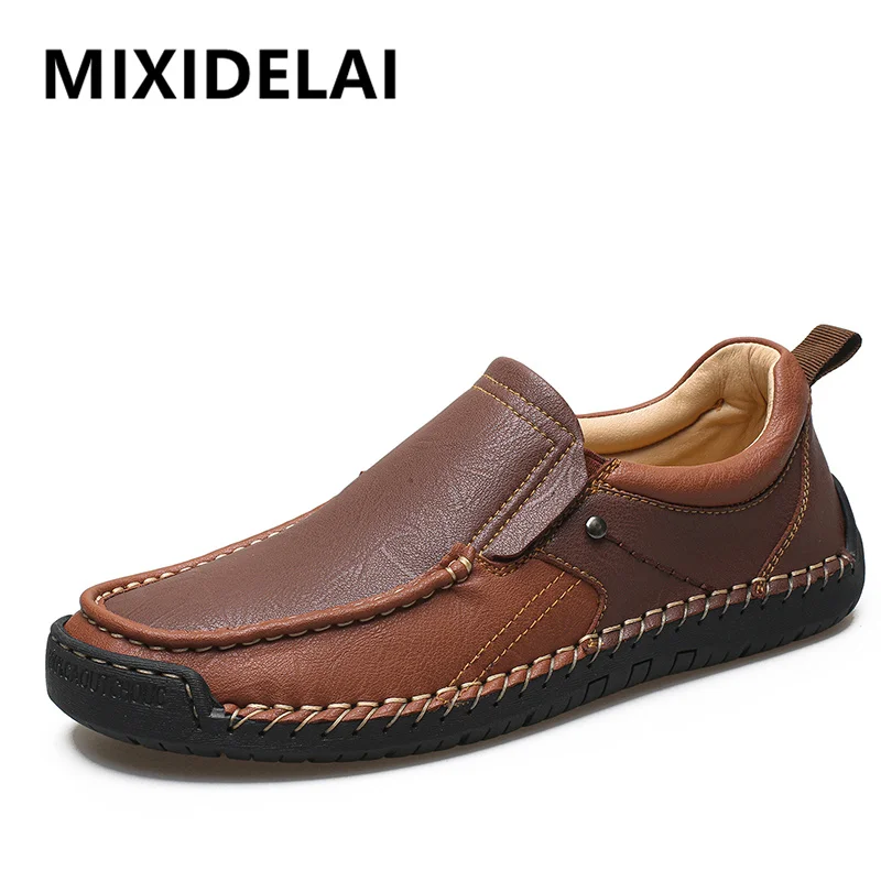 

Brand Men's Casual Shoes Soft Leather Breathable Men Soft Moccasins Outdoor Sneakers Non-Slip Men's Hiking Shoes Male Loafers