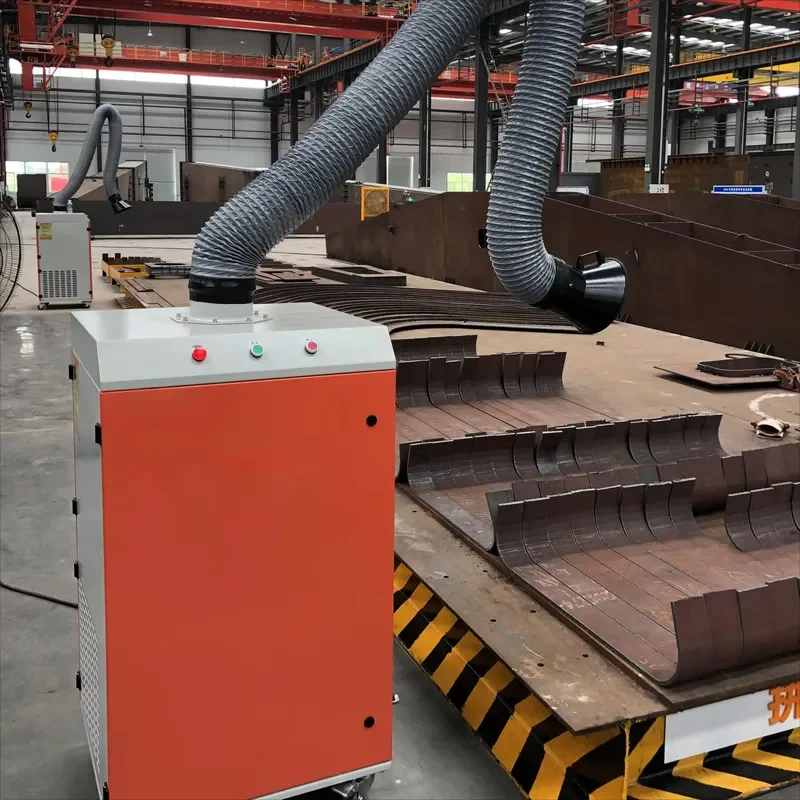 New Double-arm Industrial Welding Fume Extractor Smoke Dust Collector Mobile Workshop Purification Equipment HEPA Filter