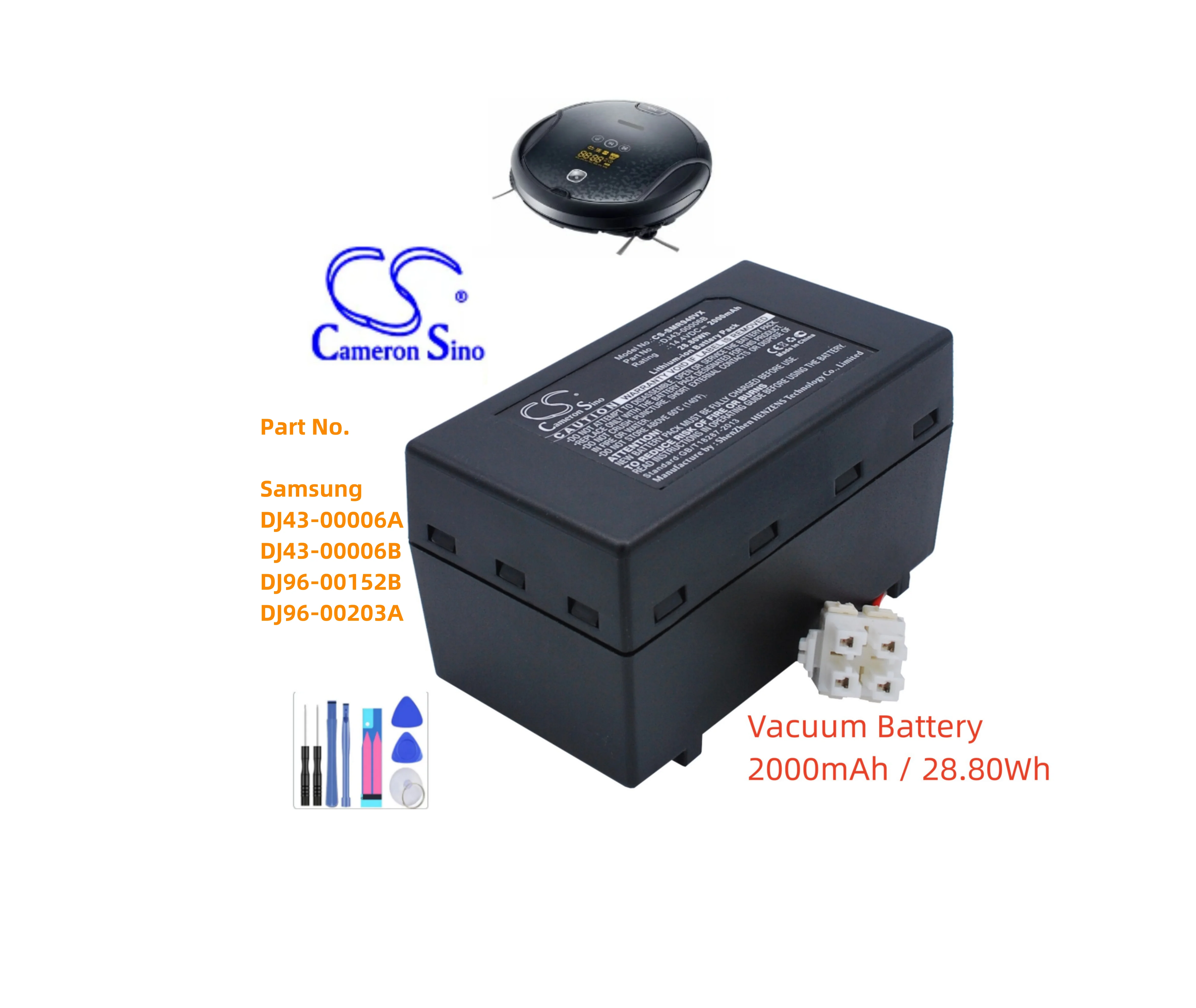 Vacuum Battery For Samsung DJ43-00006A DJ43-00006B DJ96-00152B DJ96-00203A NaviBot SR8940 NaviBot SR8950 NaviBot SR8980 2000mAh