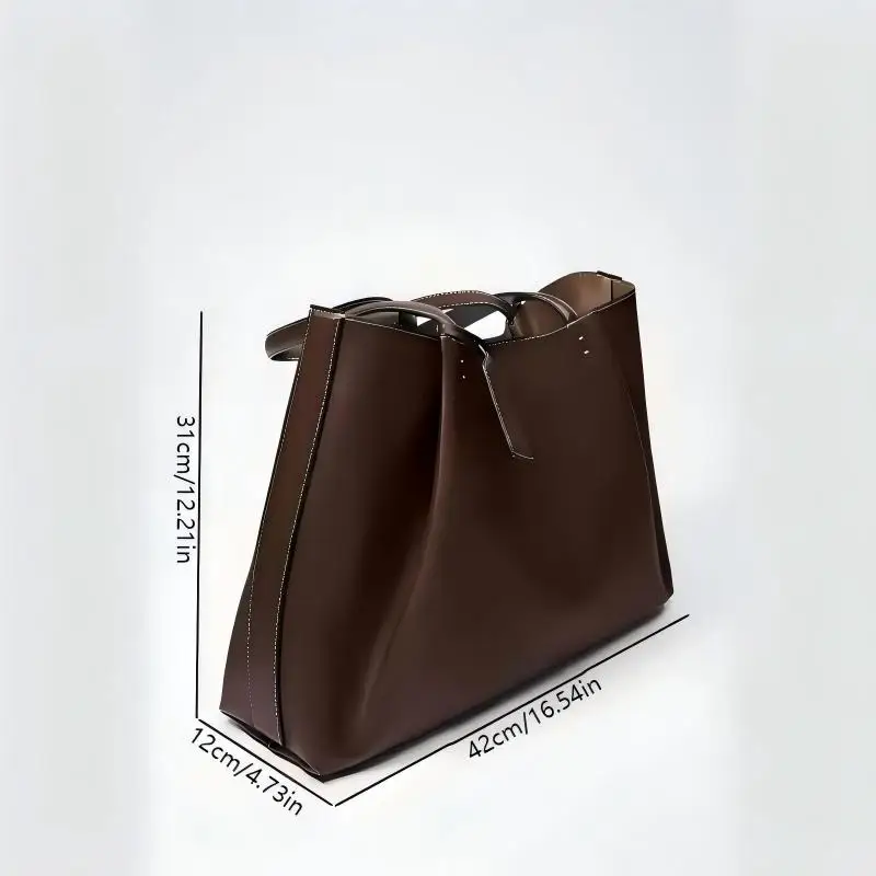 CLIP TOTE BAG, Damen Luxus-Handtasche im Modedesign, Einfarbige Schlichte Schultertasche, Hochwertige PU-Leder Handtaschen – Detail 2
