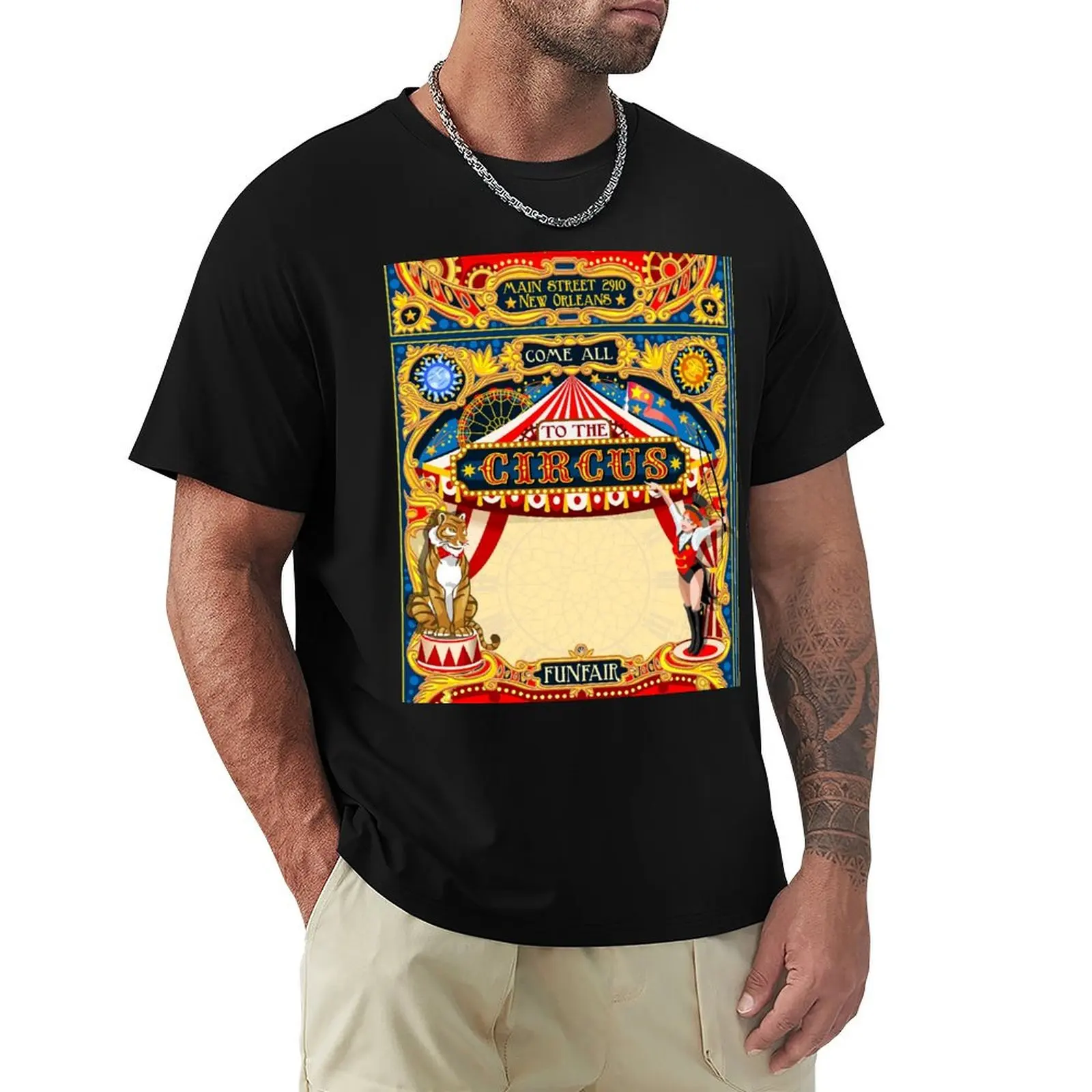 Circus Carnival Invite Poster T-Shirt Relaxed Casual Short Sleeve Tee