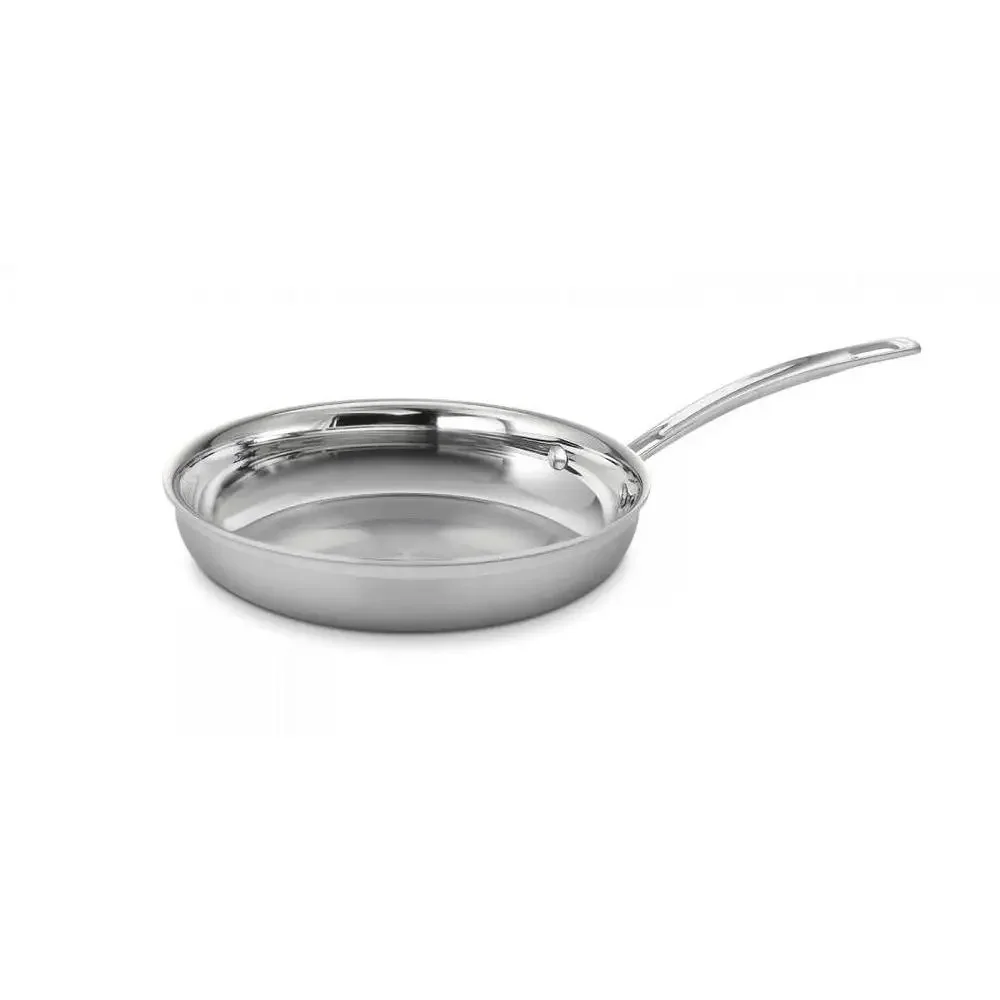 Multiclad Stainless Skillet 10'' Professional Triple Ply High Heat Distribution Cool Grip Dishwasher Safe Induction & Oven Safe