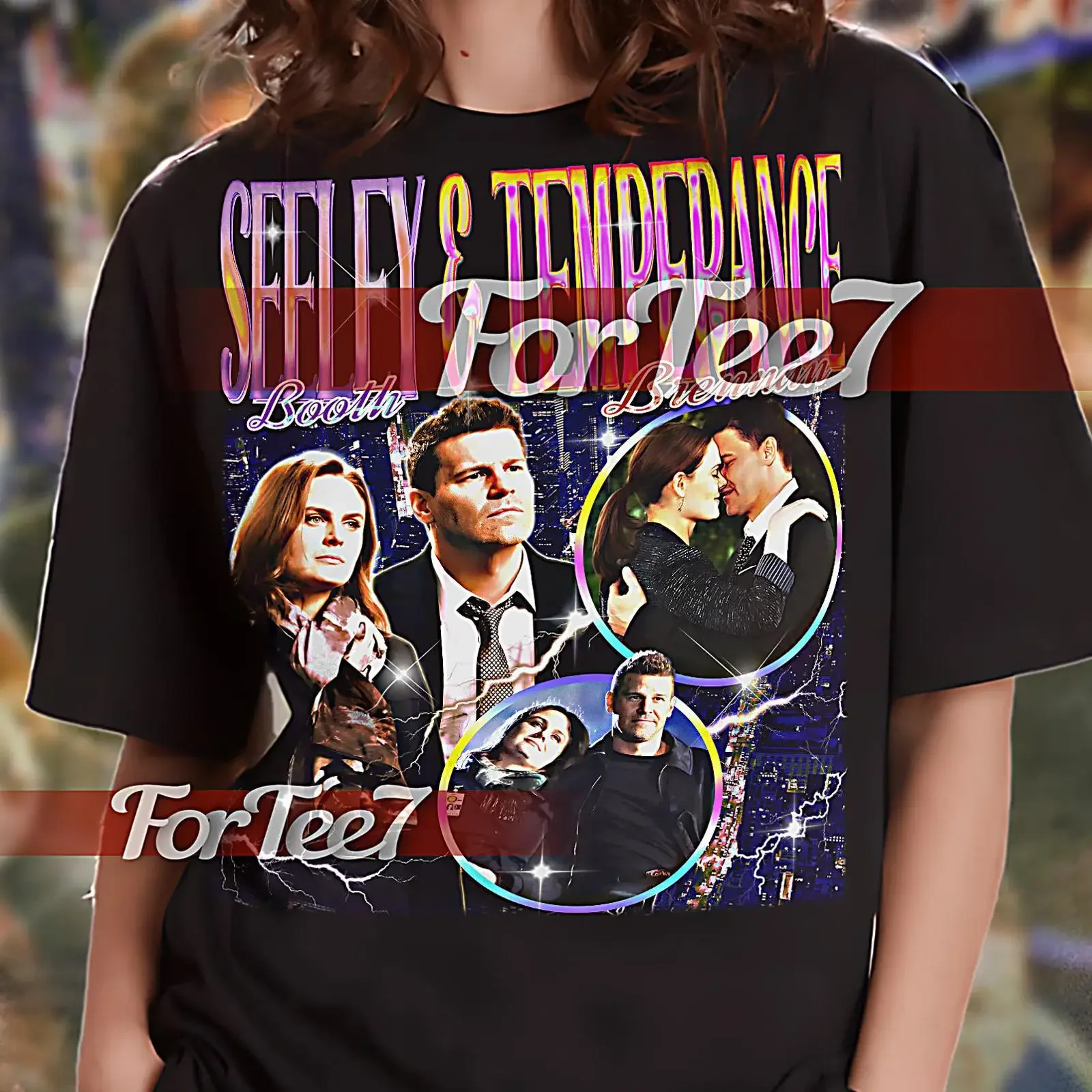 Vintage Seeley Booth Temperance Brennan Homage T Shirt 90s Retro Bones TV Series Casual  vintage Washed Top For Everyday Wear