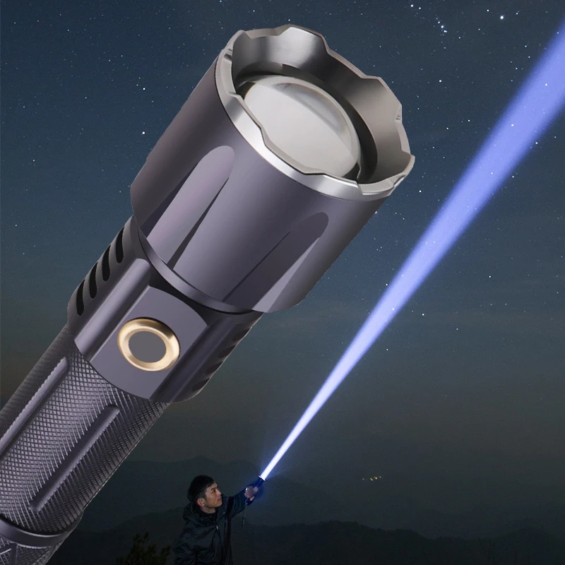 

C2 Camping LED Flashlight 30W High Power Aluminum Alloy Torch Lighting Above 1500 Meters Waterproof 5 Lighting Modes Zoomable