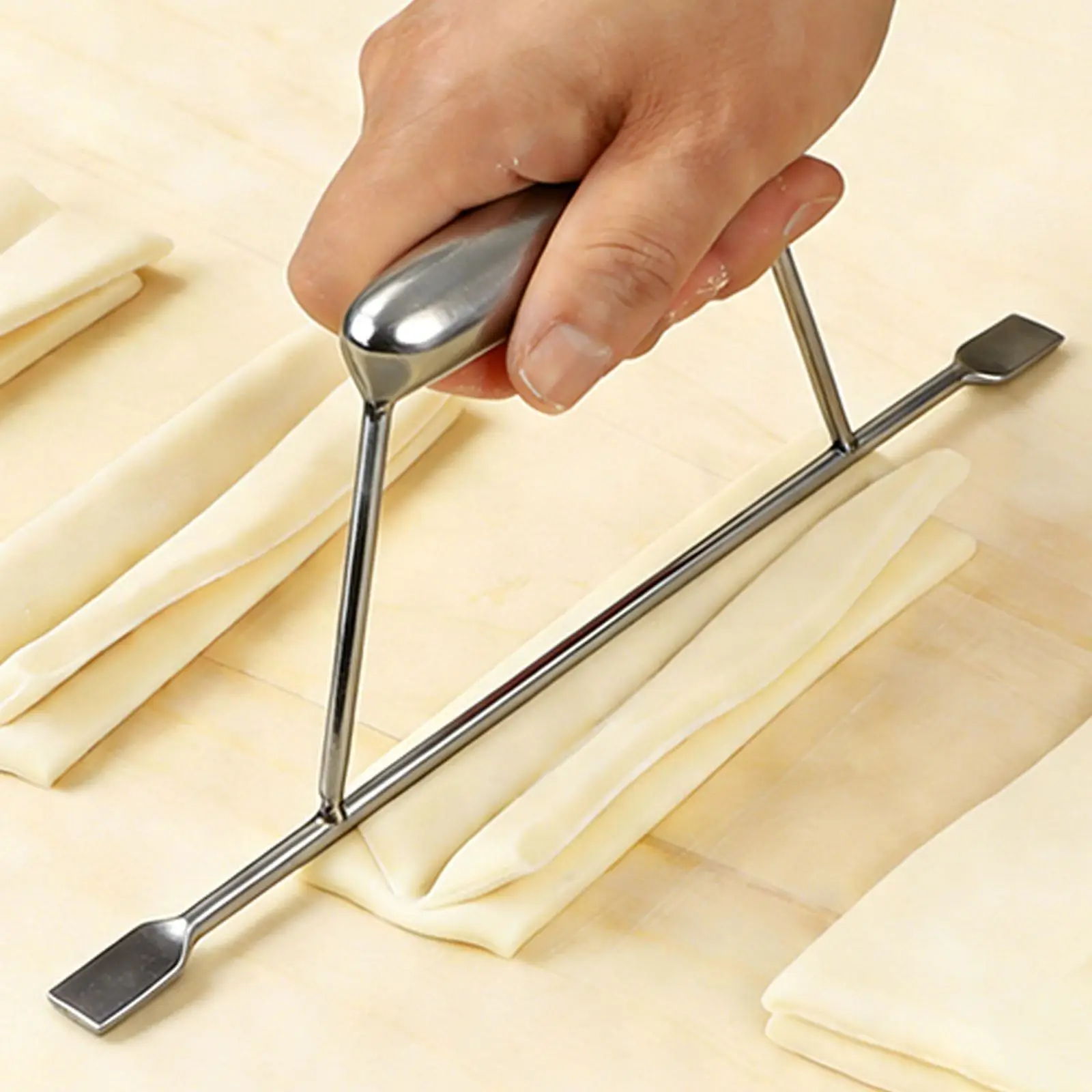 Kitchen Rolling Pin Dough Rolling Guide for Bread and Pizza Baking Tools Stainless Steel Easy Clean