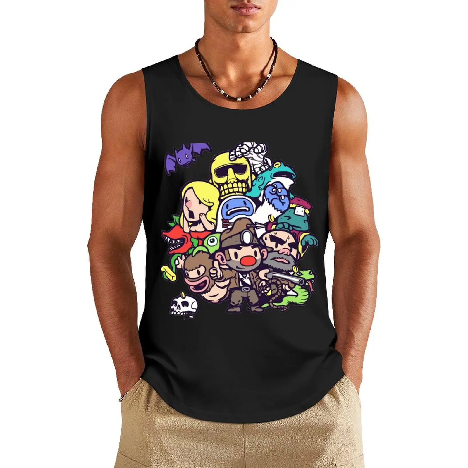 Большие колонки спелеуки, спелеуки, спелеуки 2, стены движутся, видеоигра, видео, индий, игра, танк-топ indi