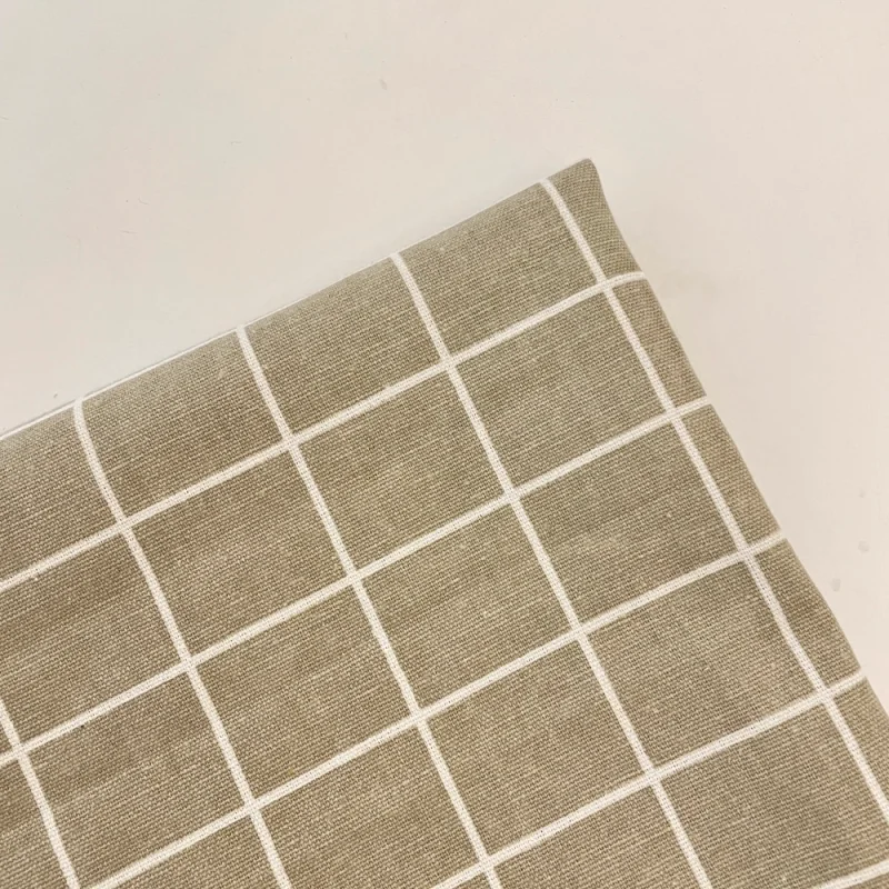 

Grey checkered soft fabric for clothing, shirts, bed sheets, tablecloths, throw pillows, diy handicrafts polyester cotton fabric