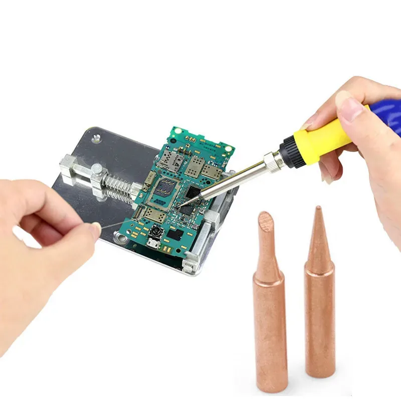 5pcs 900M-T Pure Copper Soldering Iron Tip Lead-free Solder Tips Welding Head BGA Soldering Tools Branding Iron