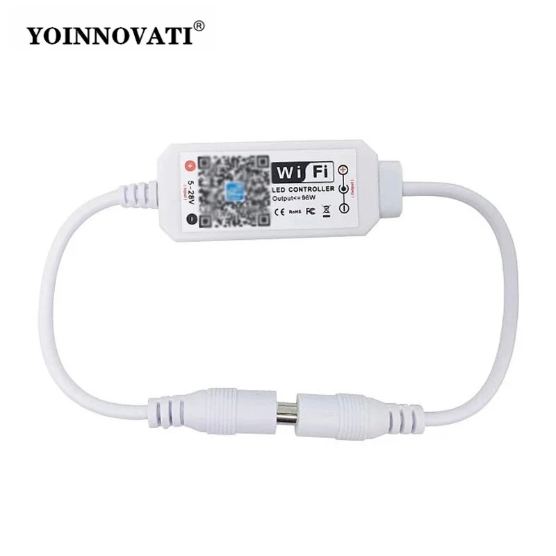 Mini Smart WiFi Dimmer Controller for Monochrome LED Strips, Voice Control & Sunrise/Sunset Dimming Via App, Low Voltage Use