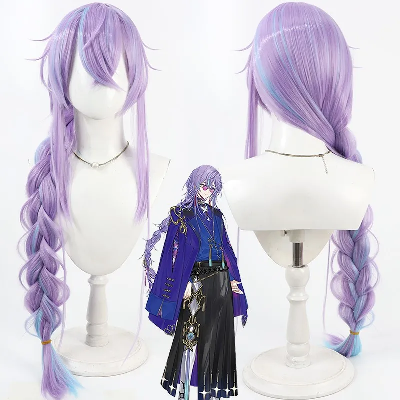 

Vtuber Hoshimichi Akira Косплей Парик Длинные Фиолетовые Синие Плетеные Термостойкие Синтетические Волосы Хэллоуин Вечеринка Ролевые Игры + Кепка Для Парика