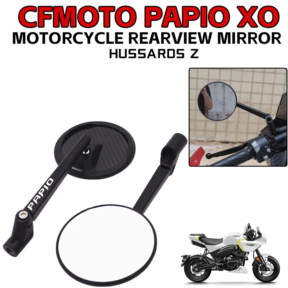 

For CFMOTO PAPIO XO SS 125 XO-1Motorcycle Rearview Handlebar Rearview Mirror Retro Round Side Mirror Papio Xo CF MOTO Accessorie