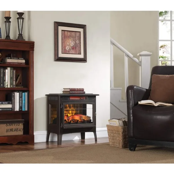 Duraflame Electric Infrared Quartz Fireplace Stove with 3D Flame Effect, Bronze