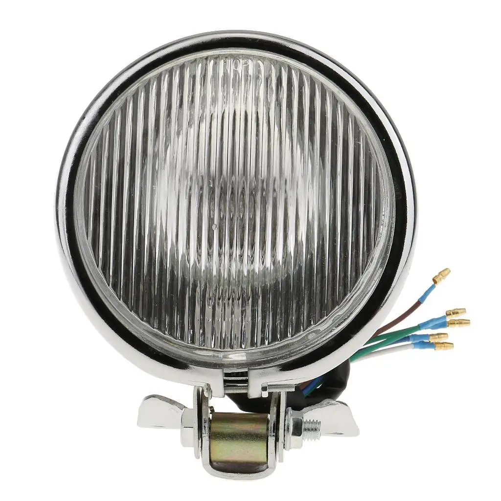 Motorcycle Front Headlight LED Lamp Bulb Vintage Retro Round Light Universal for Yamaha Kawasaki Honda