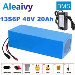 NEW 48V Battery Pack 20Ah 13S6P 18650 Lithium Battery 1200W High Power 54.6V Electric Scooter ebike Battery Built-in 30A BMS