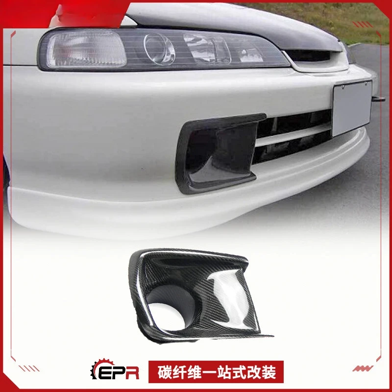 For DC2 Integra JDM Carbon Fiber Front Bumper Air Vent Cover - Gloss Finishe