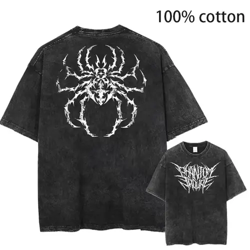 Camiseta gráfica lavada con Logo de Anime Hunter X Hunter Hisoka y chrollo, camisetas vintage para hombre, ropa informal de algodón, Top Harajuku