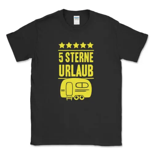 Neu 5 Sterne Urlaub Wohnwagen Wohnanhänger Camping Unisex Premium Gift T-Shirt