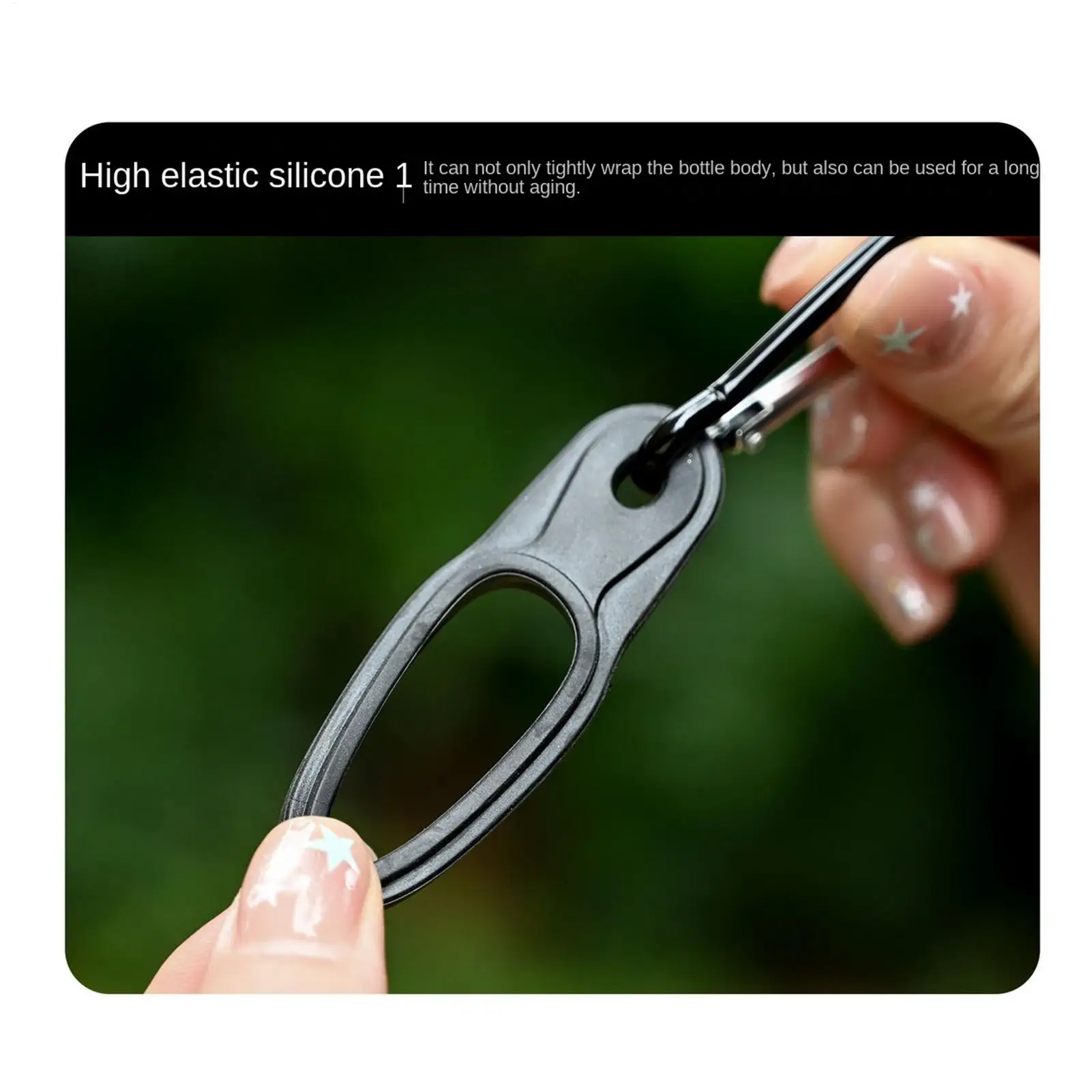 Water Bottle Carabiner Clip Silicone Non-Slip Portable Hanger Water Bottle Holder Clip For Outdoor Hiking Cycling Traveling