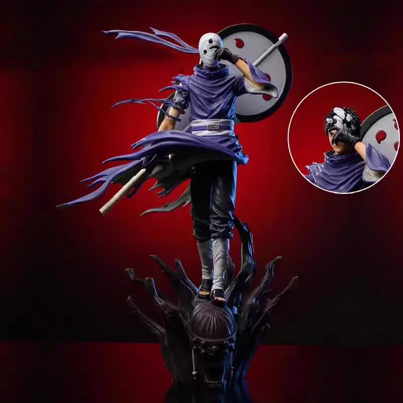 27 سنتيمتر أنيمي ناروتو الشكل Akatsuki Uchiha Obito GK برأسين النحت اللعب نموذج سطح المكتب حلية هدية عيد ميلاد
