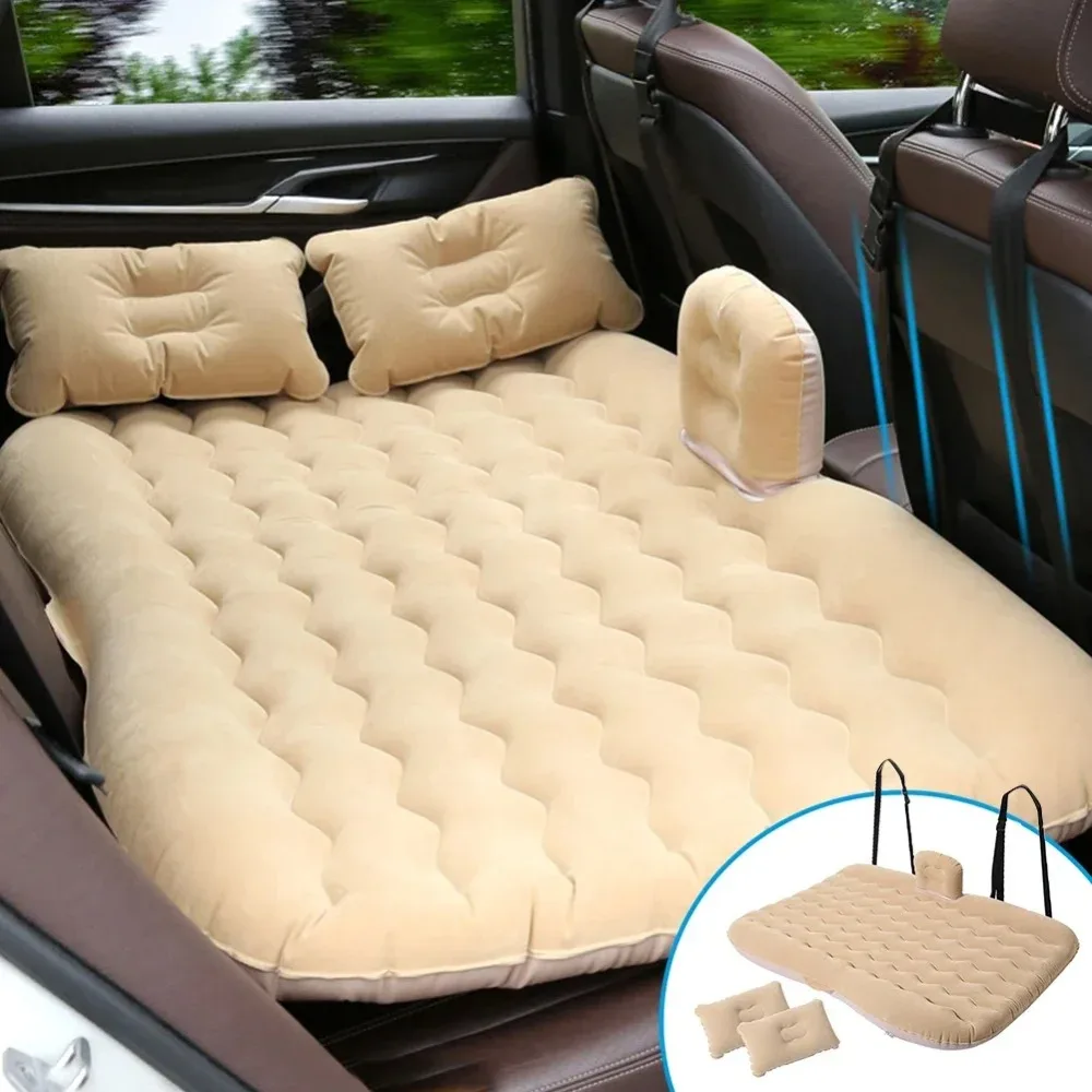 

KJOY Inflatable Car Travel Mattress – Universal Back Seat Bed Pillow, Uses for Sedans, SUVs & Outdoor Camping Trips