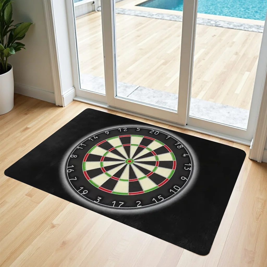1pc Dartboard Design Door Mat - Soft Non-Slip Entry Mat with Numbered 1-20 Scoring Zones, Machine Washable Indoor/Outdoor Welcom