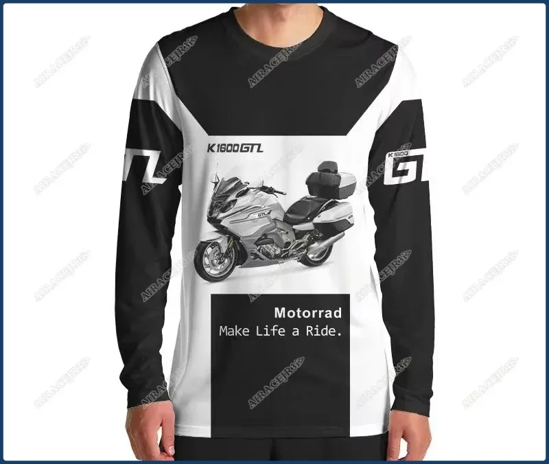 For BMW Motorrad K1600 GTL Long sleeves T-shirt Sport Motorcycle Travel Riding Summer Men's Quick Dry Breathable Anti-UV Jerseys