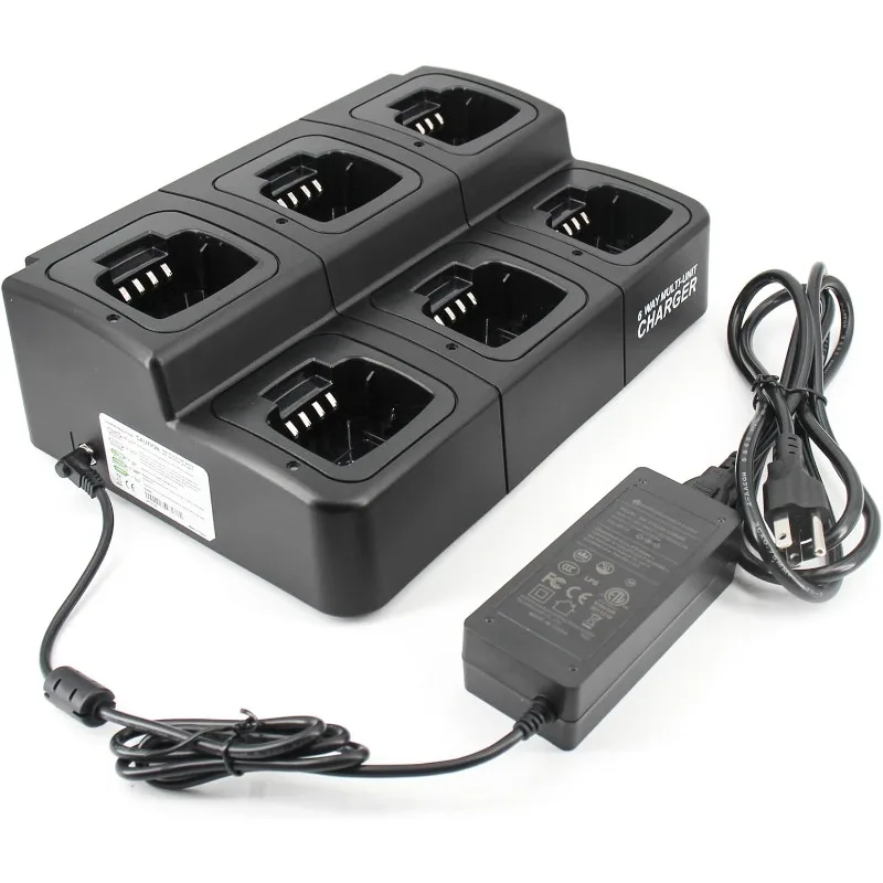 PMLN6597 PMLN5228 Six Unit Charger Fit for Motorola CP185 CP100D CP476 CP477 CP1300 CP1600 CP1660 EP350 Radio PMNN4476 Battery