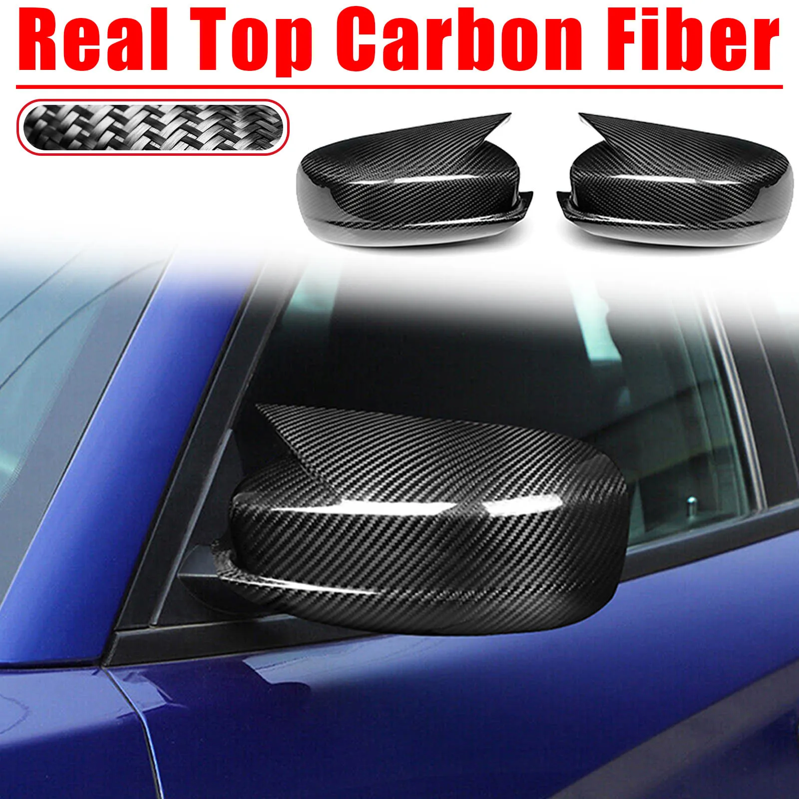 For Dodge Charger 2015-2023 2pcs Side Door Rearview Mirror Cover Shell Trim