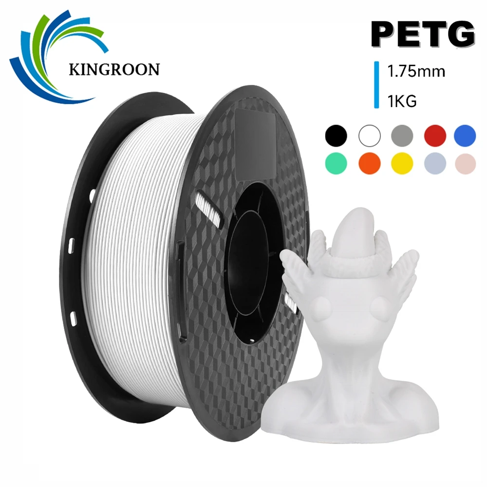 KINGROON PETG 3D Printer Filament 1.75mm 1KG High Quality Toughness 3D Printing Material Standard 1Roll/KG